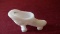 Fenton, white skated with star pattern, unmarked, 3” x 4”
