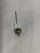 Hat/Lapel pin, silvertone lady bug, 2 ½” long