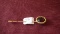 Hat/Lapel pin, gold tone, red stone, 2 ¼” long