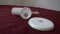 S.G.K. China, scoop on saucer, both pieces marked made in Occupied Japan, m