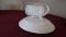 K.T. & K. S-V China R.C.C., white covered chamber pot, 1 handle to base, he