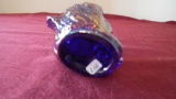 St. Clair, purple/blue carnival man toothpick holder, marked Joe St. Clair,