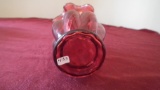 Fenton, cranberry vase, marked Fenton, 4 1/4” x 3 1/2”
