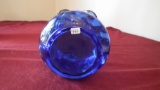 Fenton, clear blue basket, marked Fenton, 8” x 4 1/2”