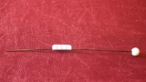 Hat/Lapel pin, white top, indents on 2 sides, 5 1/4” long