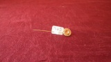 Hat/Lapel pin, goldtone flower, 2 3/4” long