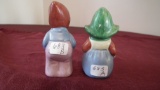 Occupied Japan, Dutch couple salt & pepper shakers, cork in bottoms, Made i
