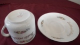 Occupied Japan, Hal-Sey big cup & saucer, says “Double or Nothing”, roses,