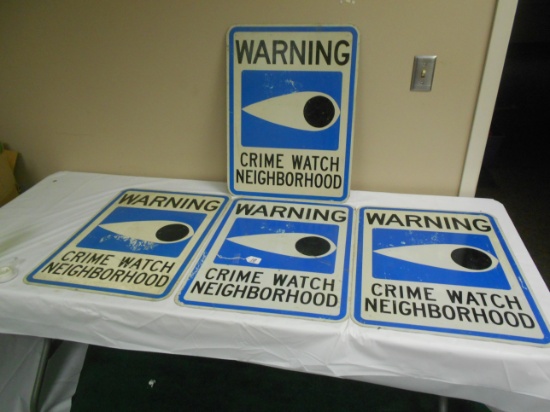 Set of 4 neighborhood Watch signs
