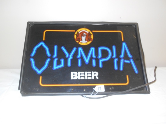 Olympia lighted beer sign