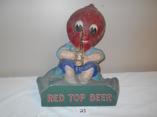 Red top beer fishing lighted sign (as is)