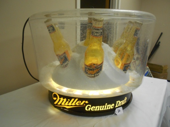 Miller Genuine Draft lighted 3D snow globe motion