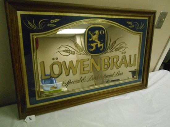 Lowenbrau beer sign 32-1/2”x21”
