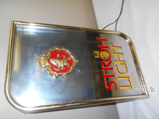 Stroh light beer lighted sign (as is)