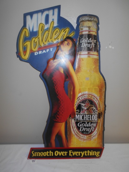 Michelob golden draft Metal sign 35” tall