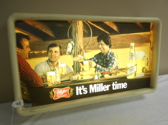 Miller high life lighted sign works! Dates 1980 30”x17”
