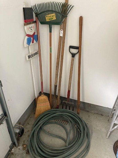 Hand tools and garden hose
