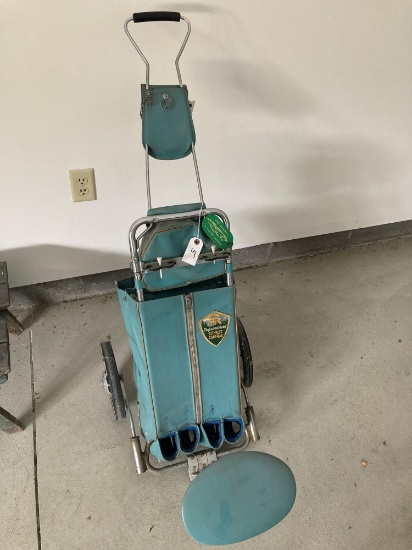 Vintage sit and rest golf cart bag
