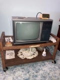 TV with contents of cart
