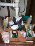 Contents of Cupboard under & left of Sink
