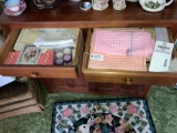 2 drawers of linens & candles