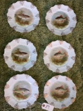 Set of 6 H.P. fish plates