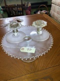 Candle wick Cake pedestal plate & candle holders