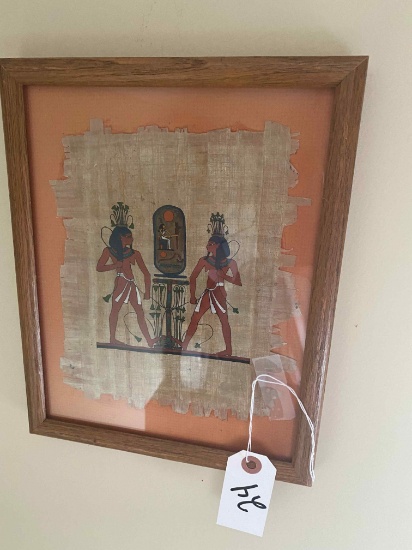 Framed Egyptian cloth picture