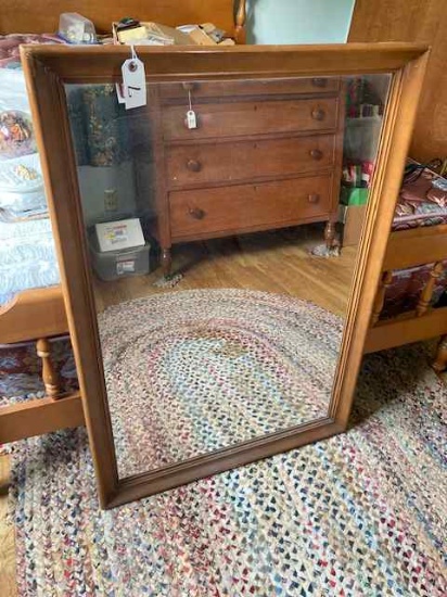 Early American maple wall mirror