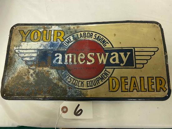 Jamesway metal dealer sign