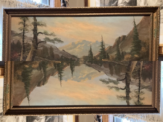 Oil Painting on Board River Scene