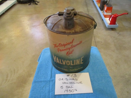 Original Valvoline 5-gal can1950’s