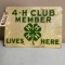 4H Member Metal Sign 13.5x9.5