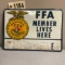 FFA member Metal Sign 13.5x9.5