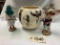 2 Kachina Dolls & Pottery Bowl