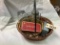Basket w/ Glass Jars & Sewing Machine Attachments