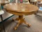 Round Oak Pedestal Table w/ Claw Feet