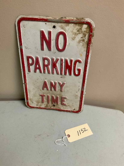 No Parking Any Time Metal Sign 12"x18"