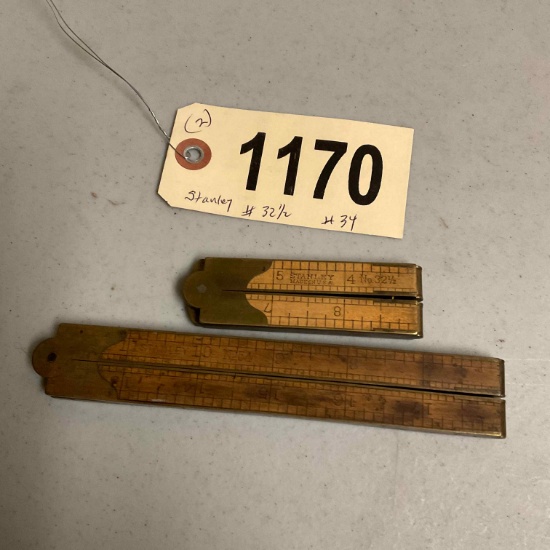 2 Stanley Folding Rules #32 1/2, #34