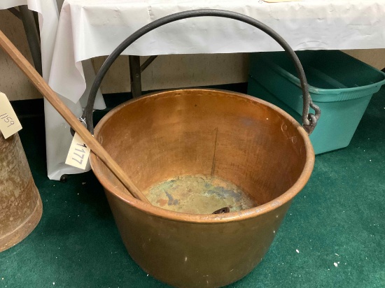 Copper Apple Butter w/ Stirrer 24" Diameter