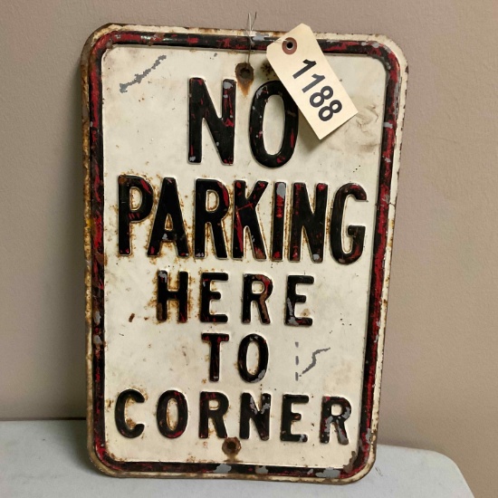 No Parking Here To Corner Metal Sign 12"x18"