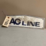 Porcelain AG Line Sign 14x4.5
