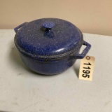 LL Bean Blue Granite Look Cast Iron Dutch Oven