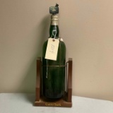 Large Cutty Sark Bottle In Wood Dispenser Stand