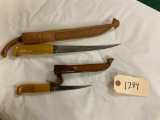 2 Knives - J Martini/Finland InLeatgher Sheeths