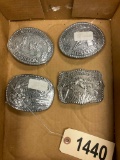 Puerter 4 Silver Color Heston Belt Buckles