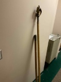 10' Wooden Flag Pole w/ Brass Eagle
