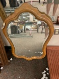 Oak Beveled Mirror - NOS