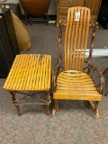 Hickory Bentwood Rocker & Side Table