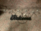 Welcome Sign & Candle Holder Wall Hanging